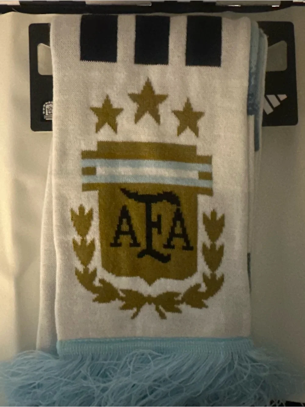 adidas White, Light Blue and Gold AFA Crest Bath Towel